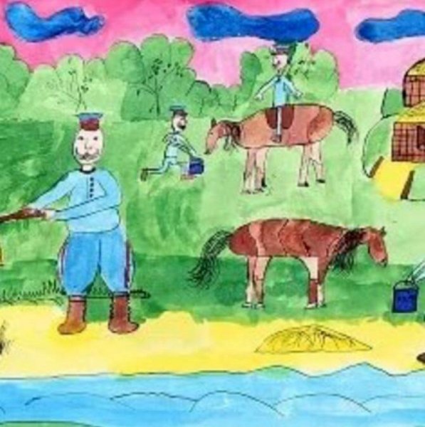 Рисунок на казачью тематику