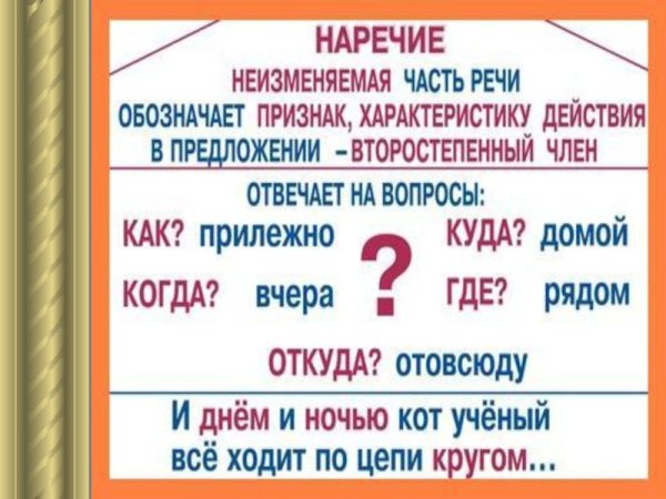 Наречие 4 класс