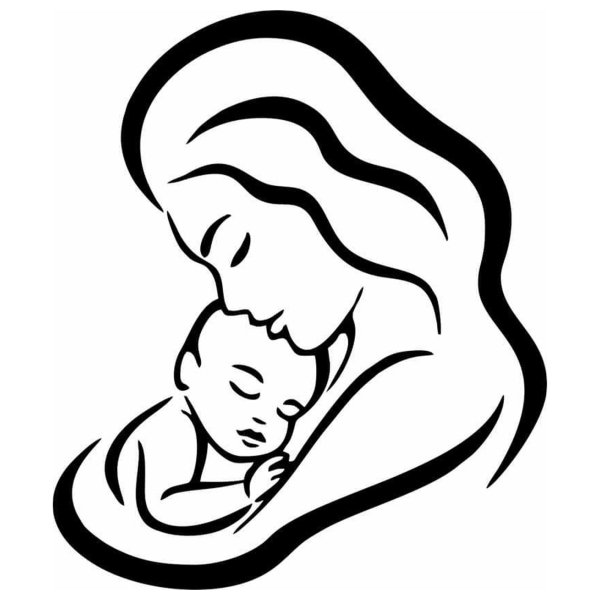 Очертания матери и ребенка