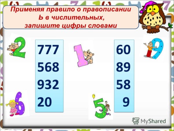 Числительные карточки