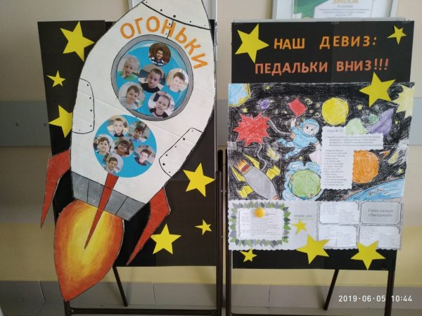 Отрядный уголок в лагере космос