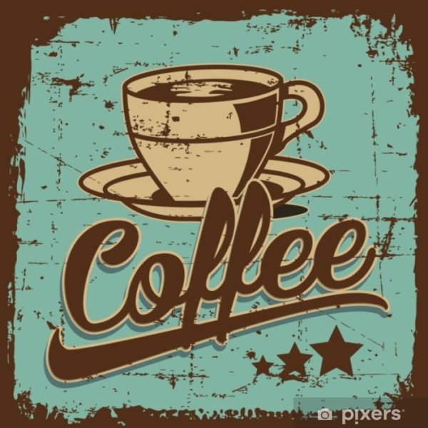 Винтажная надпись кофе