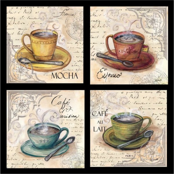 Декупажная карта кофе чай