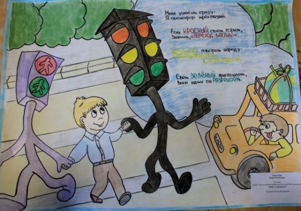 Плакат на тему безопасность дорожного движения