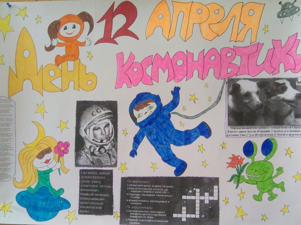 Плакат "день космонавтики"