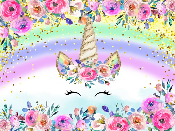 Плакат Единорожка с днем рождения