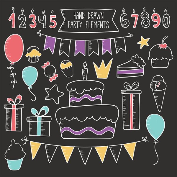 Детский день рождения вектор