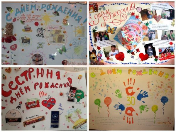 С днем рождения. Плакат