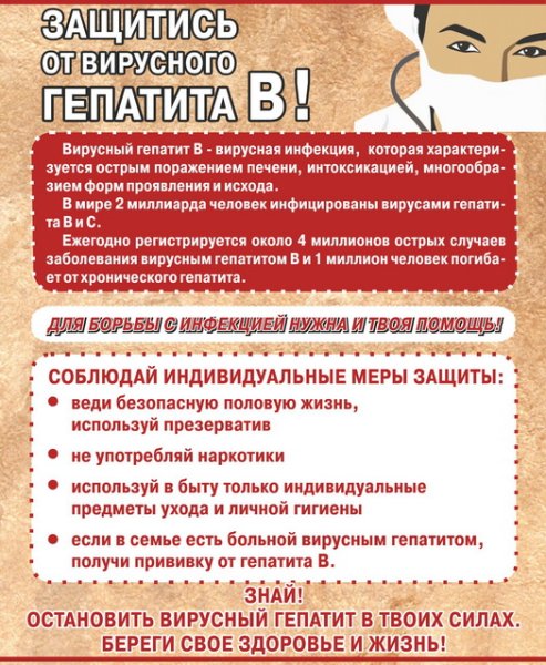 Профилактика гепатита б памятка
