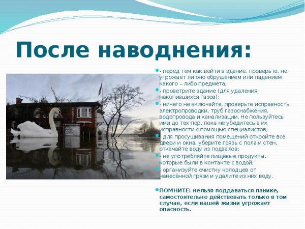 Действия после наводнения