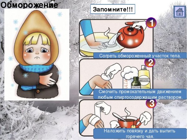 Оказание первой помощи при отморожении