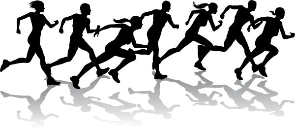 Легкая атлетика на белом фоне