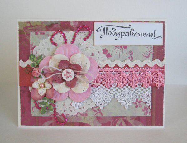 Скрапбукинг открытка для мамы
