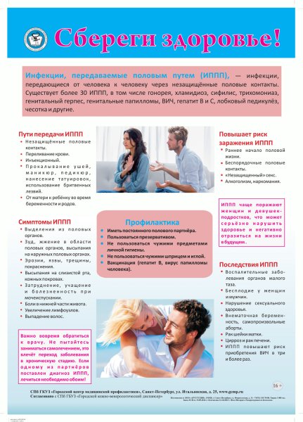 Профилактика инфекций передающихся пол путём памятка