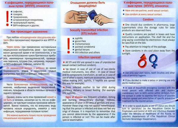 Буклет профилактика заболеваний, передающихся половым путем
