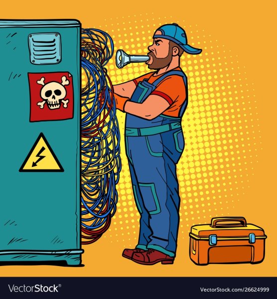 Электрик на столбе