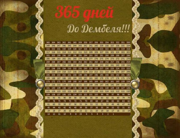 Календарь 365 дней для армии