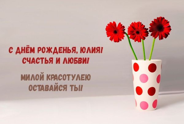 С днём рождения Юлия стильные открытки