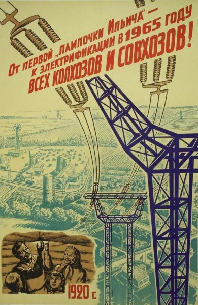Советские плакаты про электрификацию