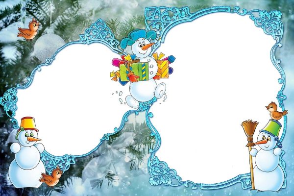 Зимние рамки для коллажа
