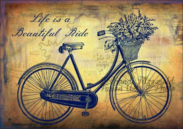 Велосипед ретро декупаж