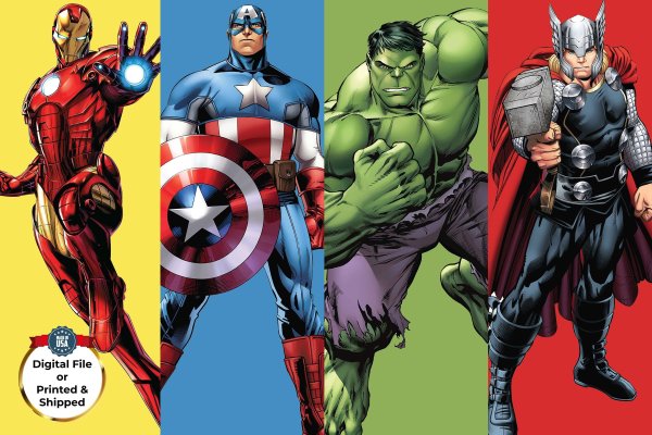 Мстители в комиксном стиле