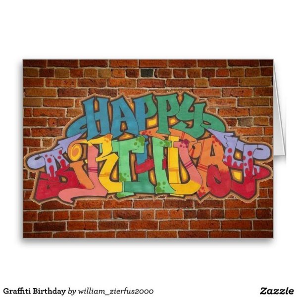 С днем рождения в стиле граффити