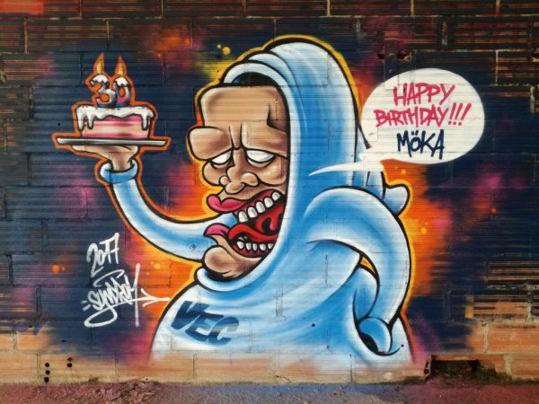С днем рождения в стиле граффити