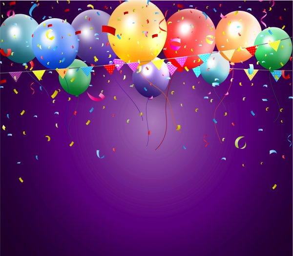 Праздничные фоны с воздушными шарами серпантином