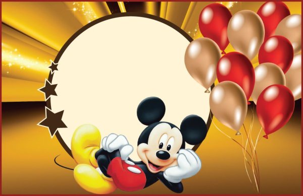Плакат Микки Маус на день рождения
