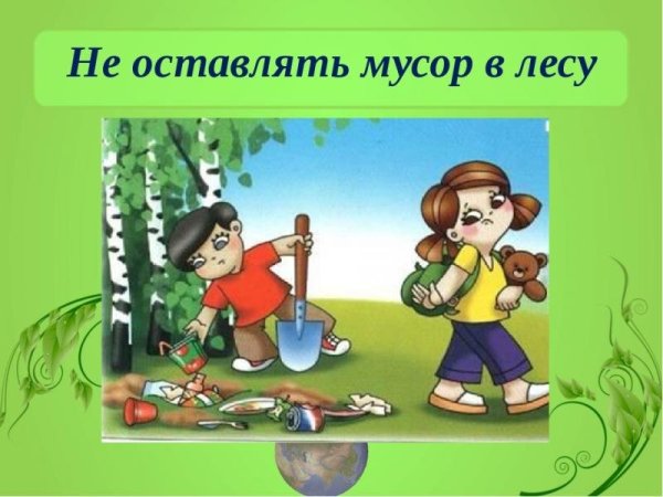Не оставляйте мусор в лесу