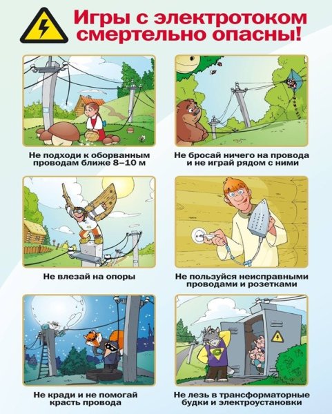 Плакаты по электробезопасности для детей