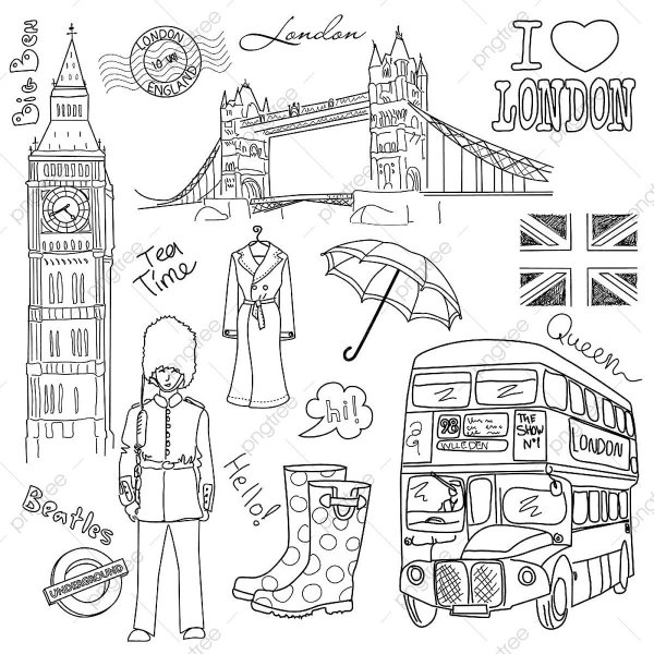 Достопримечательности Англии раскраска