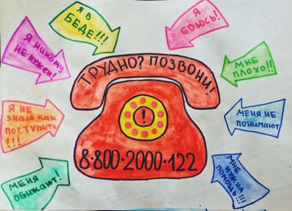 Простой рисунок на тему телефон доверия