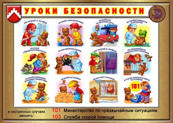 Уроки безопасности в детском саду плакат