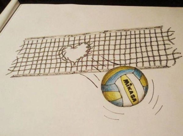 Рисунки на тему волейбол легкие
