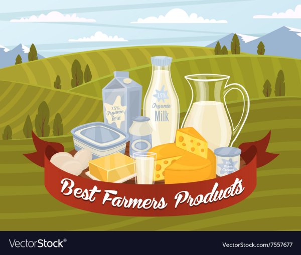 Иллюстрации для молочной продукции