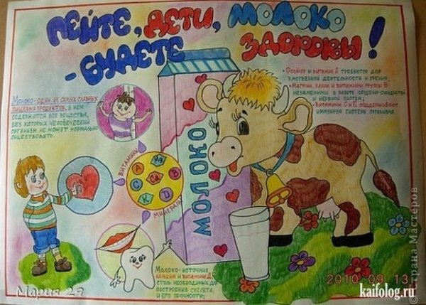 Плакат молочные продукты