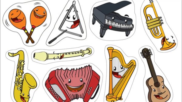 Музыкальные инструменты раскраска