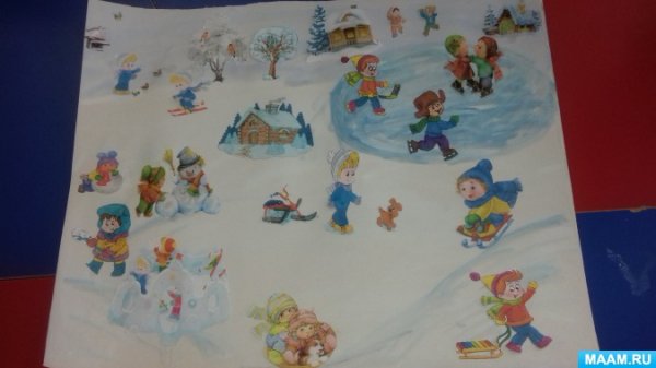 Коллективное панно зимние забавы