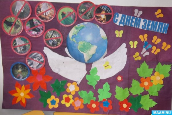 Аппликация день земли старшая группа