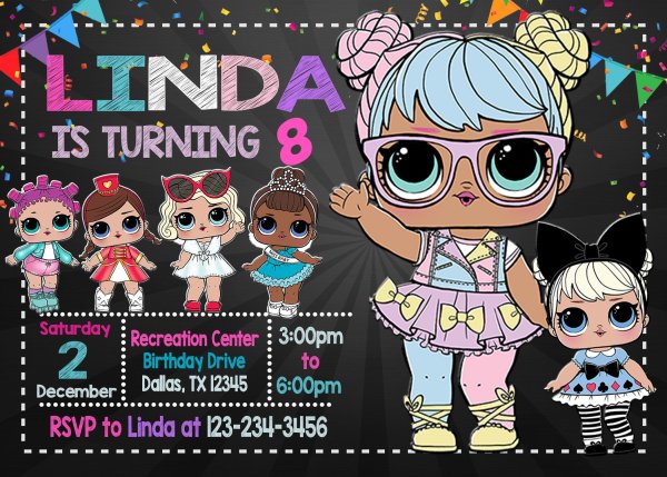 Пригласительные куклы ЛОЛ