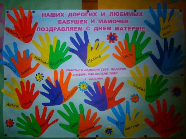 Плакат с ладошками детей