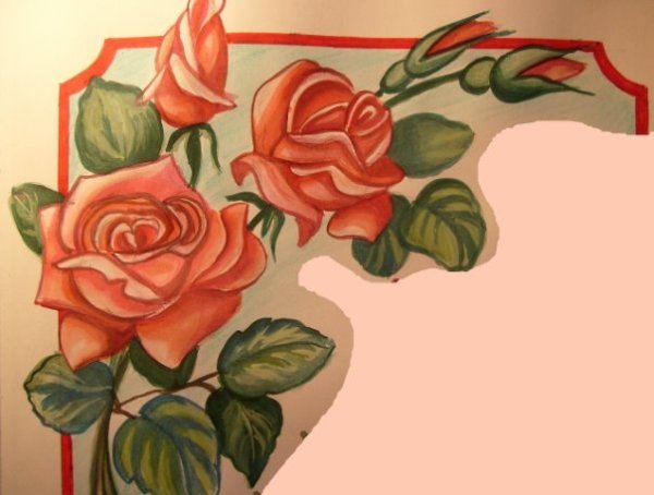 Цветок на ватмане рисунок