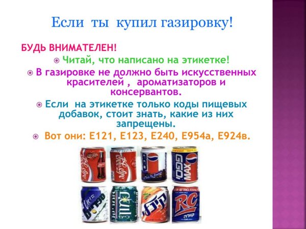 Пищевые добавки в продуктах