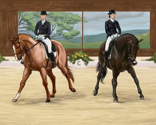 Конное поло рисунок