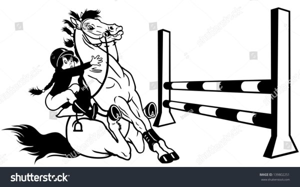 Раскраски с лошадьми конкур