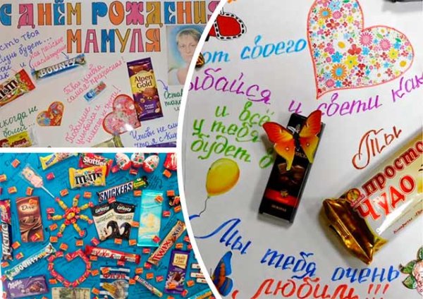 Сладкий подарок маме на др