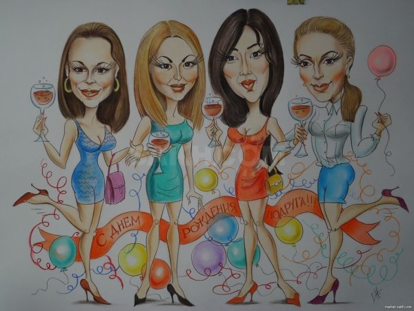 Плакаты с днём рождения нарисованные