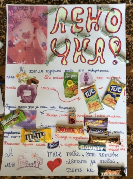 Плакат на день рождения рисунок красивый